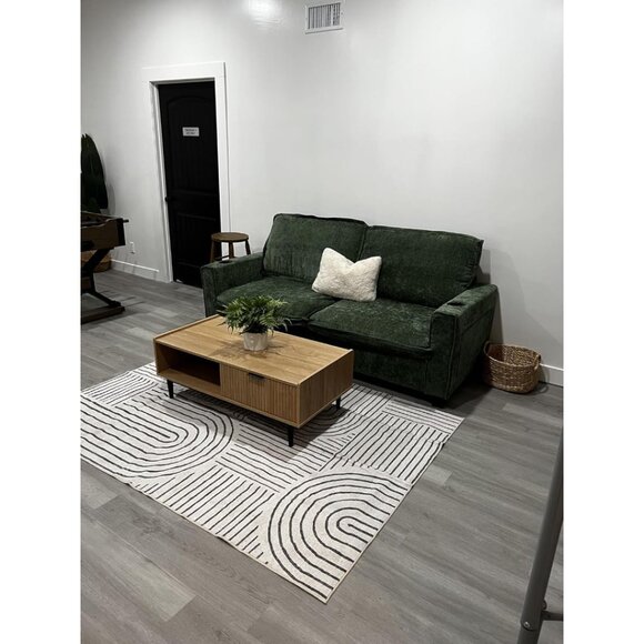 New 5x7 Black & White Abstract Rug, Washable Non-Slip Modern Carpet for Home - Picture 11 of 11